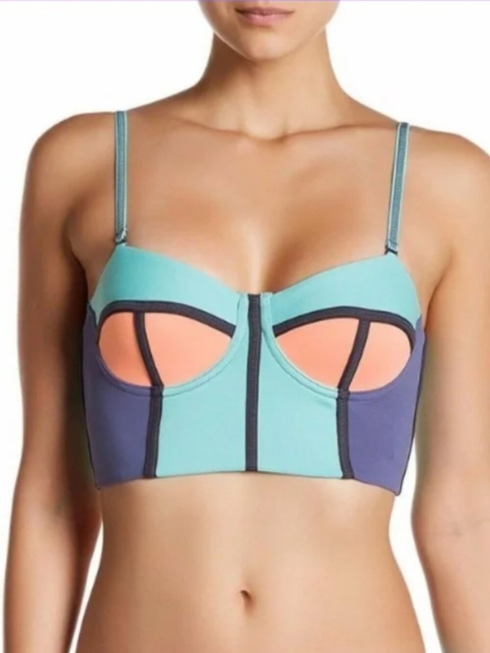 Maaji NEW Paleturquoise‎ Timbers Soft Cup Bandeau Top Sexy! Women's XL